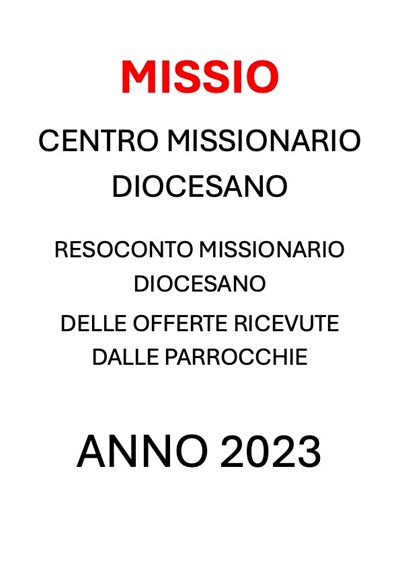 USCITO IL RESOCONTO MISSIONARIO ANNO 2023